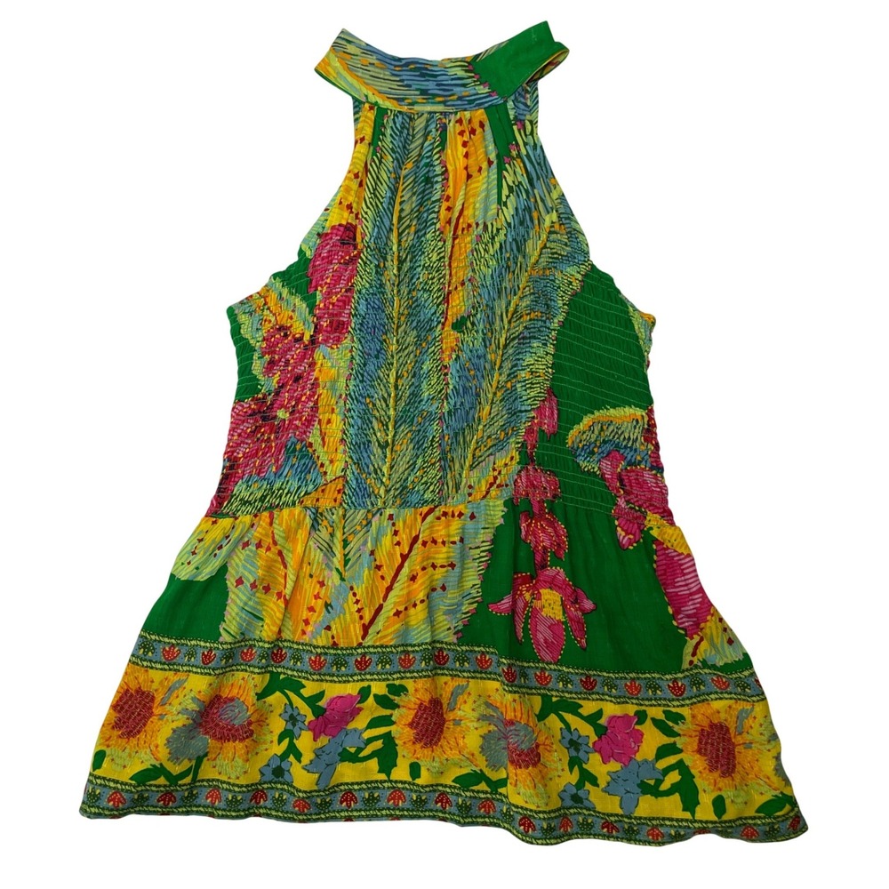 Cynthia Rowley Halter Top Womens XS Tropical Floral Vacation Resortwear